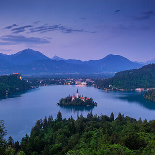 Lake Bled by night